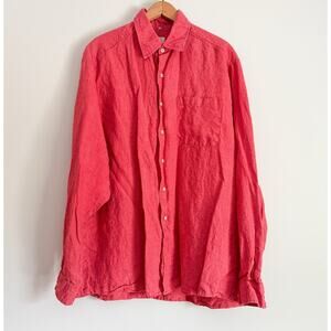 Men's Irish Linen Button Up Shirt Minimalist Lagenlook Casual Layering Piece